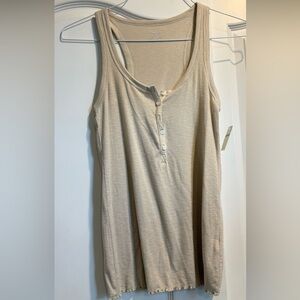 Aerie Light Tan Buttoned Tank Top